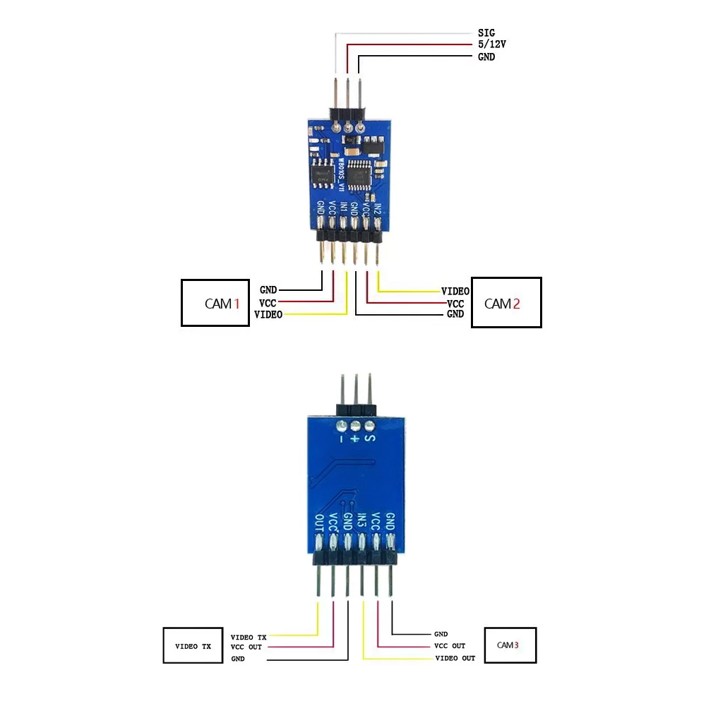5.8G 3 Channel Video Switcher  - đánh giá và giá Drone Battery