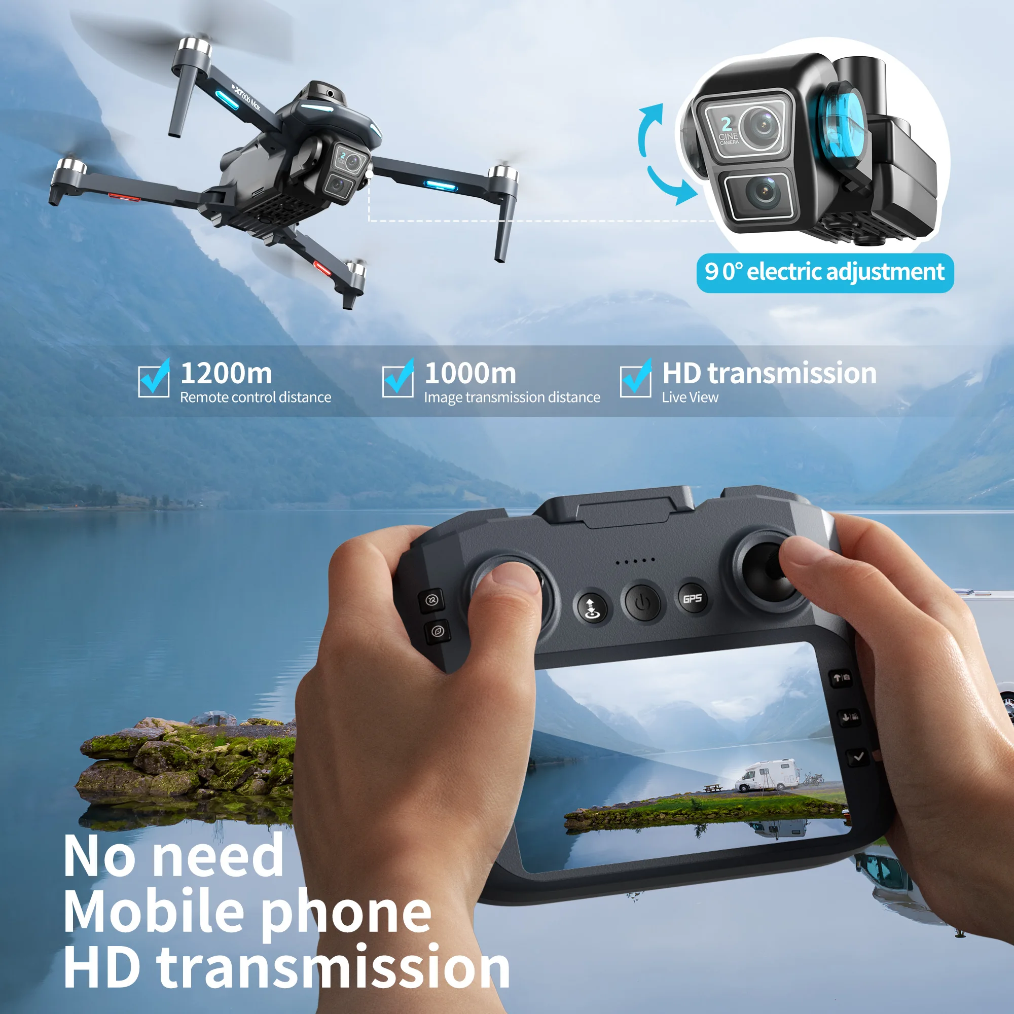 Original XT606 MAX GPS Drone H - đánh giá và giá Drone Gps Mount